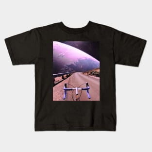 Bike Ride - Space Aesthetic Collage Kids T-Shirt